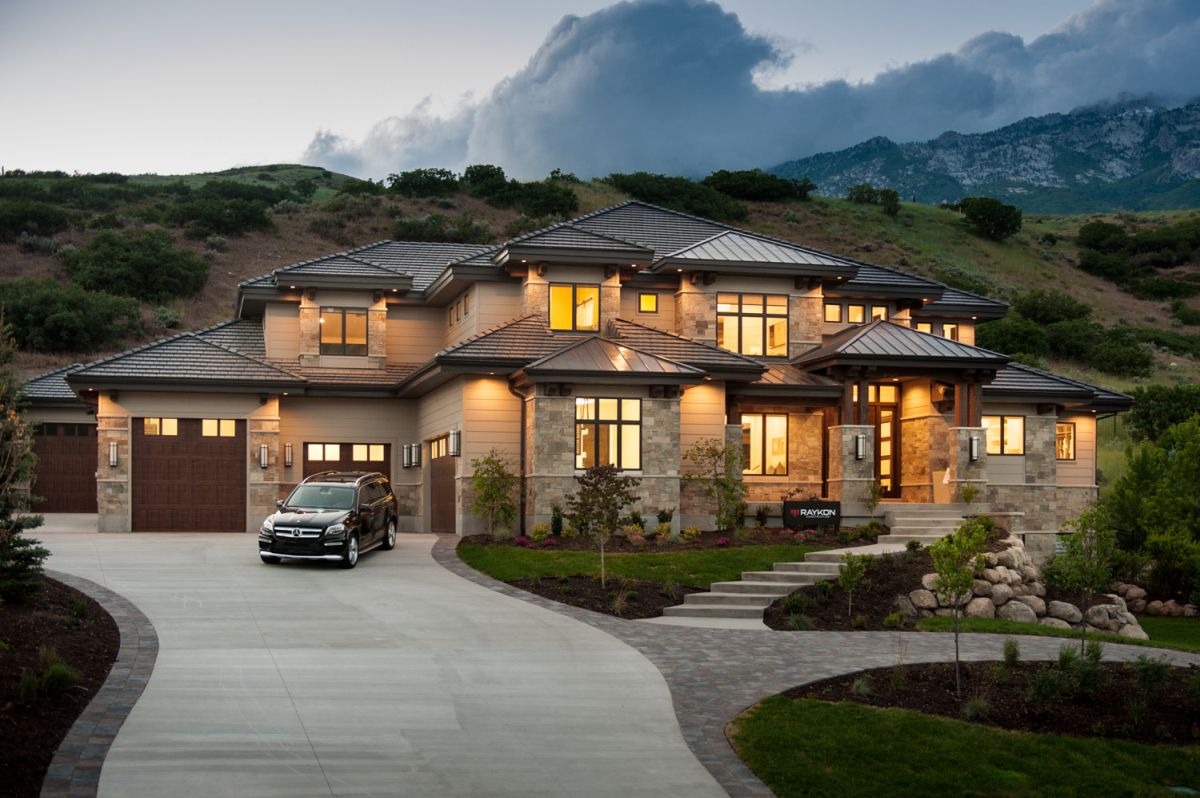 Intricate Hip Roof on Two-Story Home