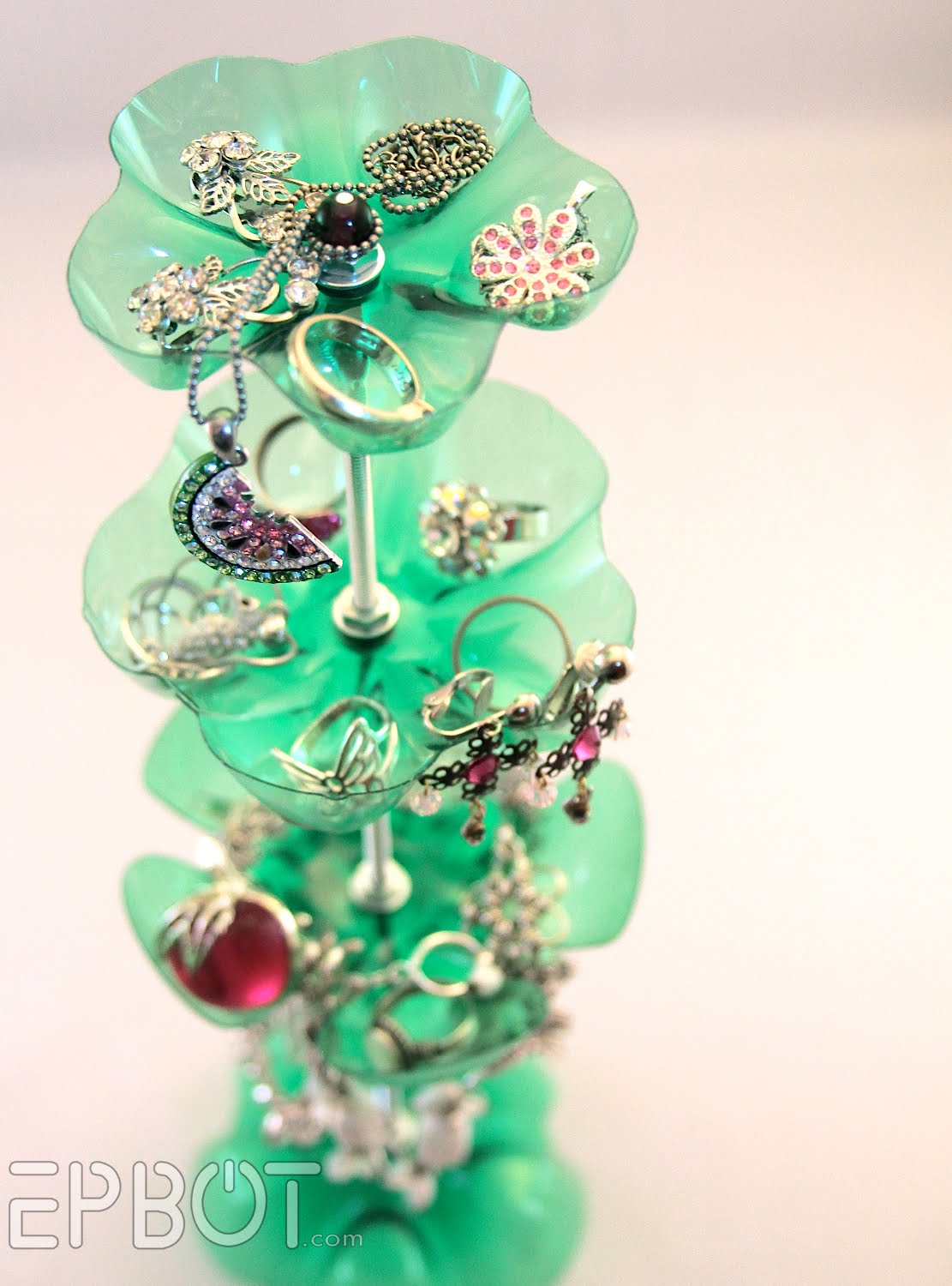 Jewelry holder from plastic bottle