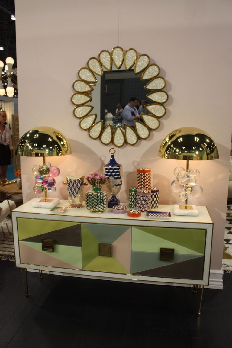 Colorful geometrics make this cabinet fun and distinctive.