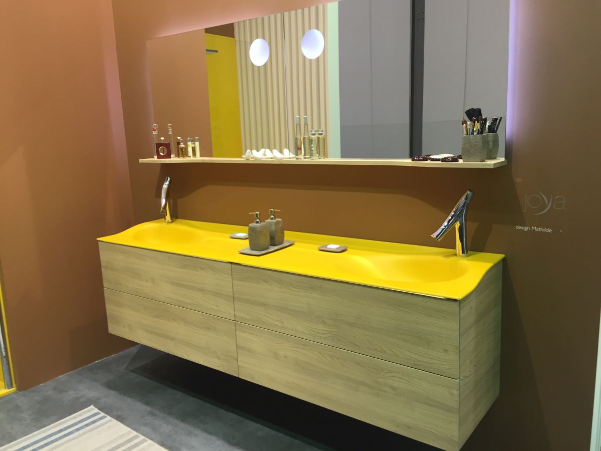 Joya design mathilde bathroom in yellow for salone del mobile