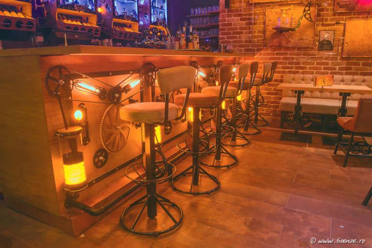 The designers gathered a variety of parts and pieces and combined them to create a one-of-a-kind decor