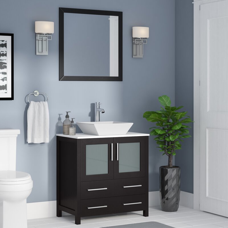 Karson Single Bathroom Vanity Set with Mirror 1