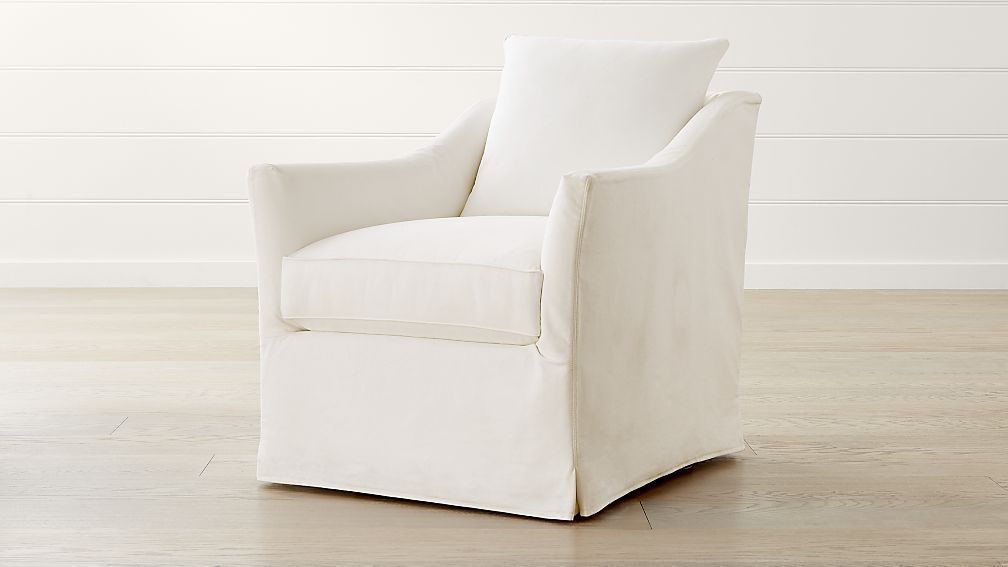 Keely Slipcovered Swivel Chair