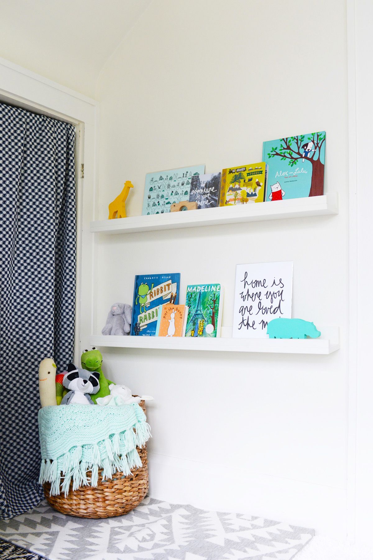 Easy-to-make floating shelves are great for any room.