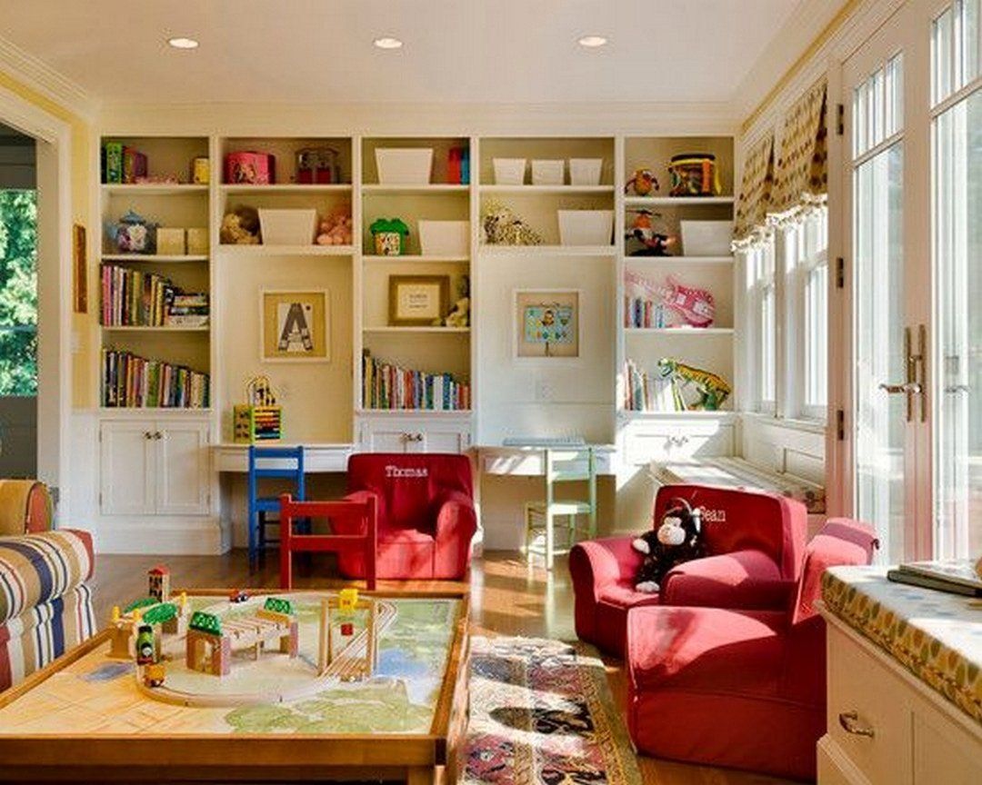 Kids friendly living room with train coffee table