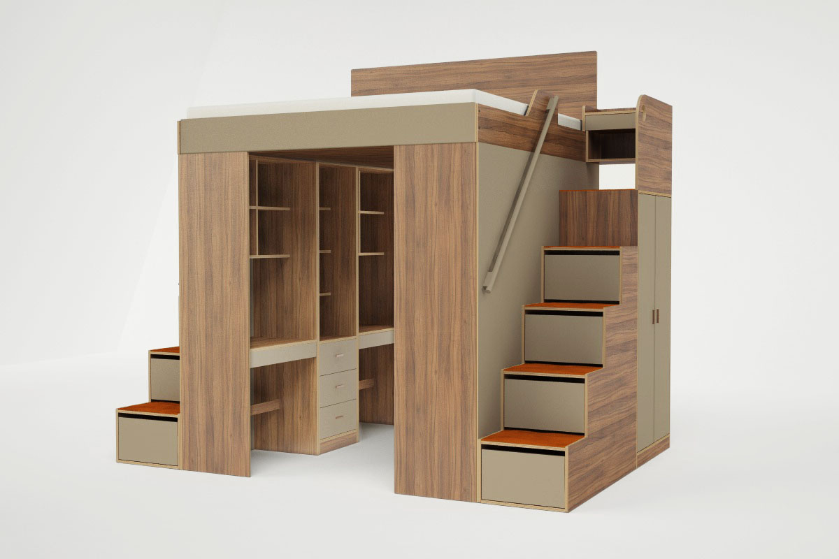 King loft bed system