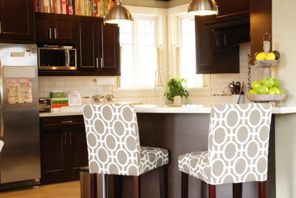 Kitchen Area Stylish White Bar Stools