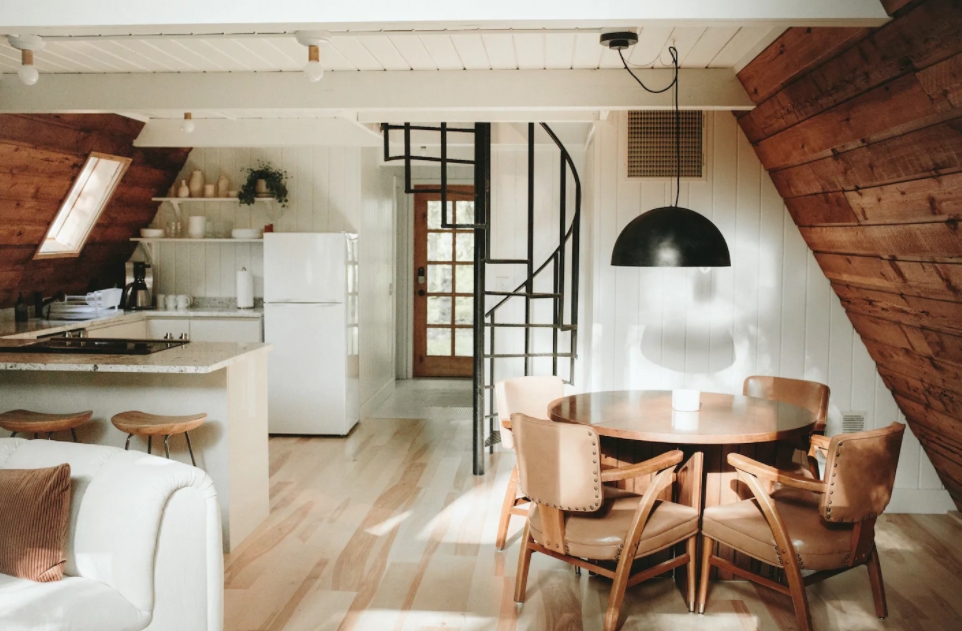 Kitchen area a frame cabin