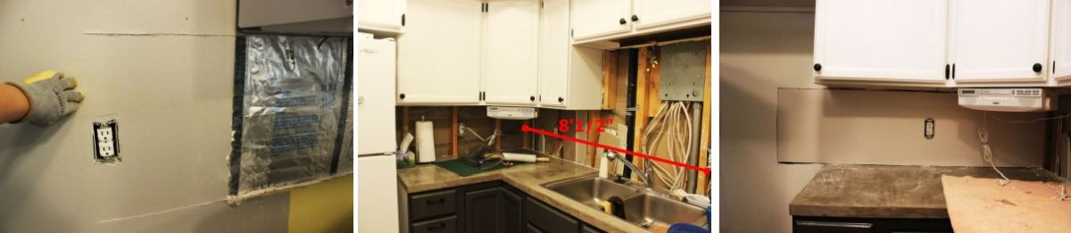 Kitchen backsplash drywall instalation repair