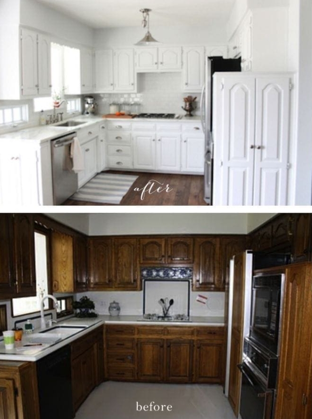 Kitchen before and after