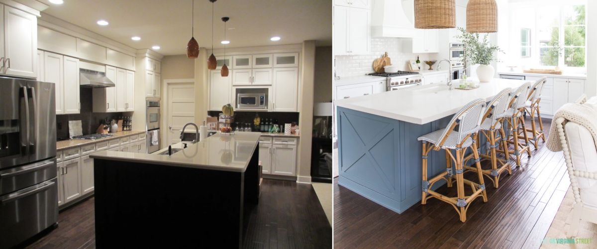 Kitchen coastal before and after