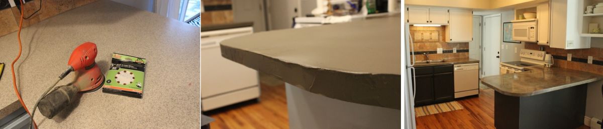 Kitchen diy countertop with cement