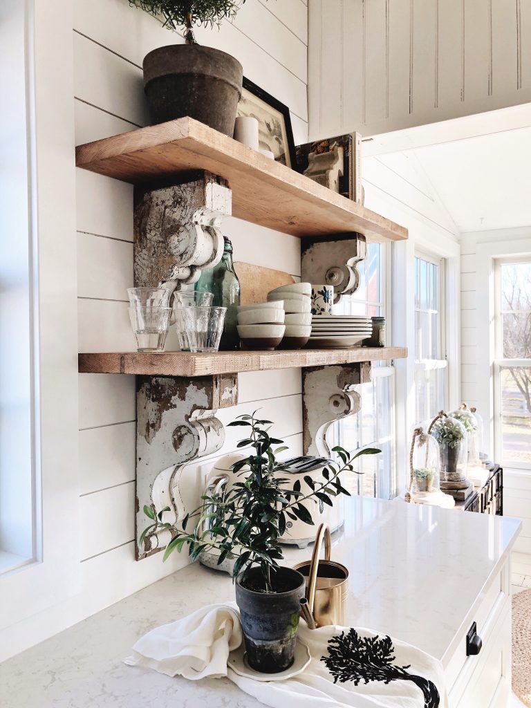 Kitchen farmhouse shelves