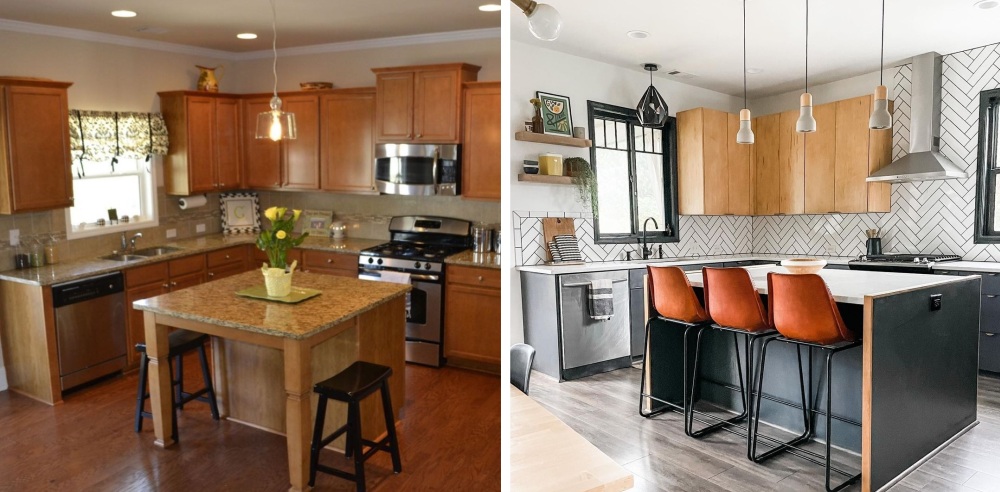 Kitchen renovation before and after