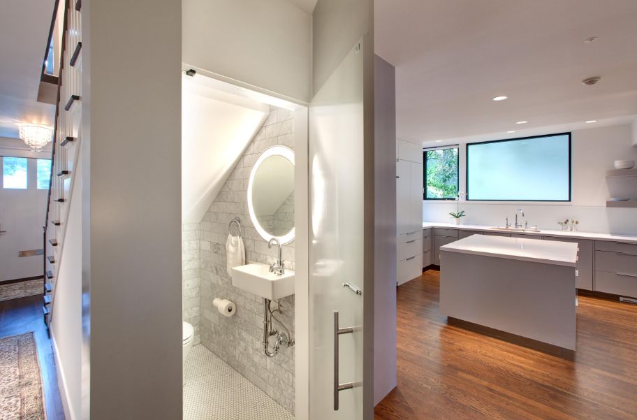 Kitchen with a secret powder room