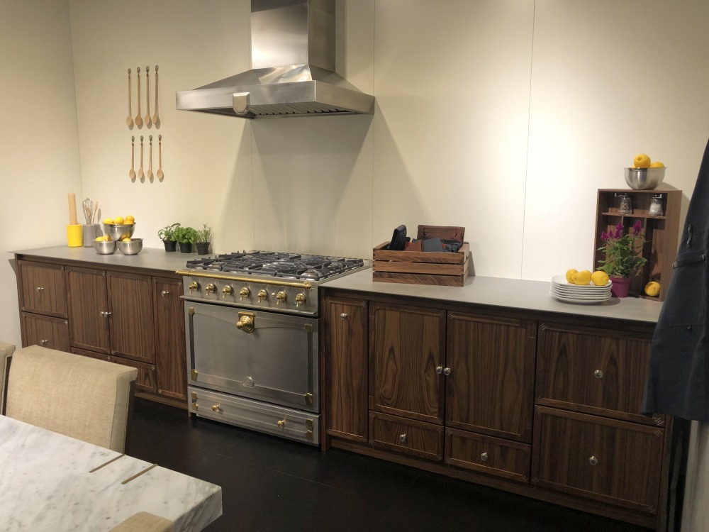 Kitchen with brass hardware