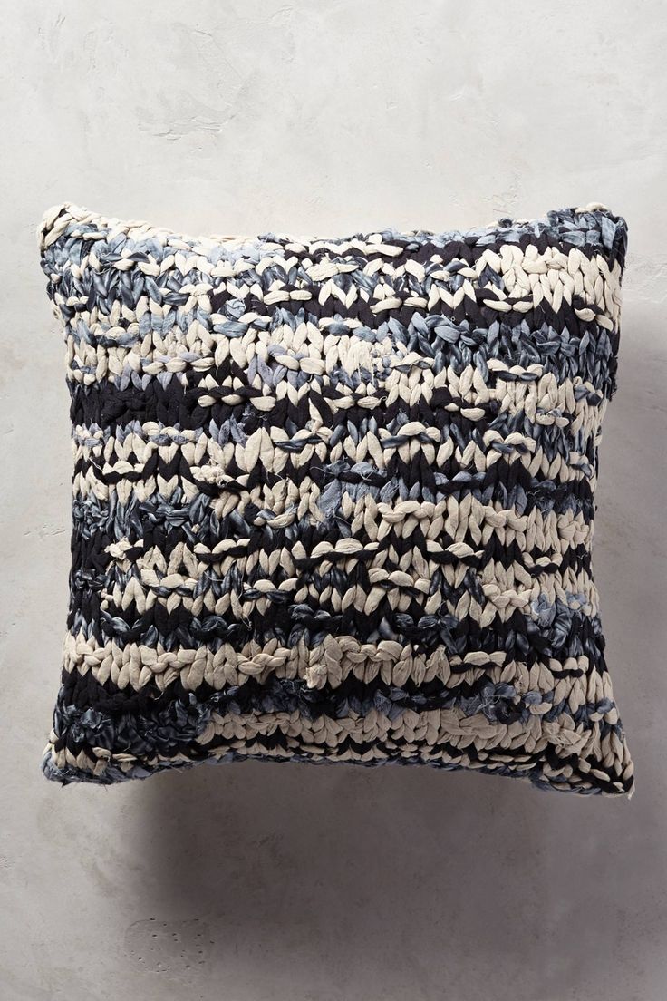 Knitted shibori throw pillow