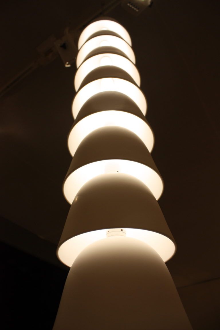 The fixture is artful from all angles.