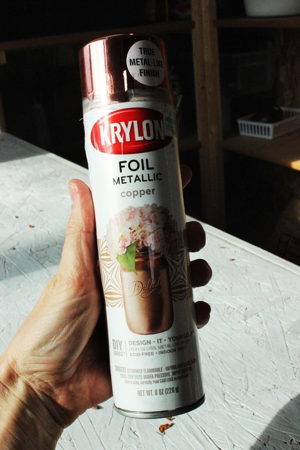 Krylon foil metallic spray paint in copper