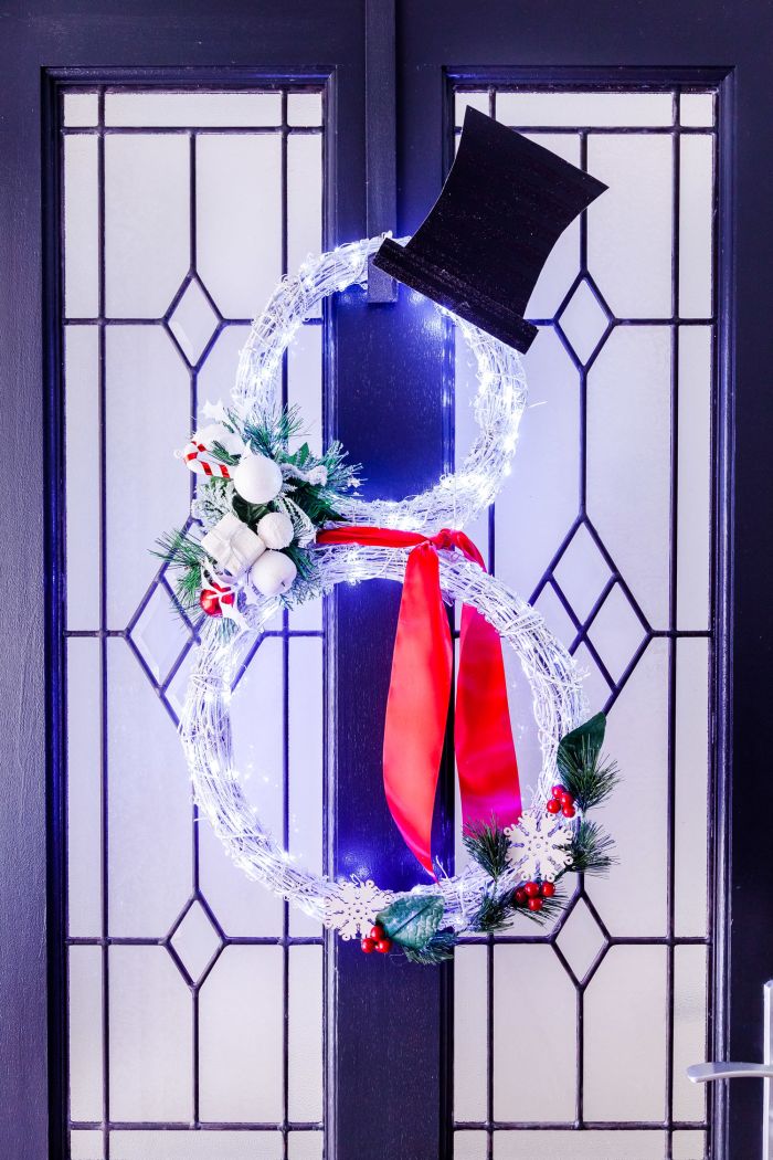 LED light christmas wreath