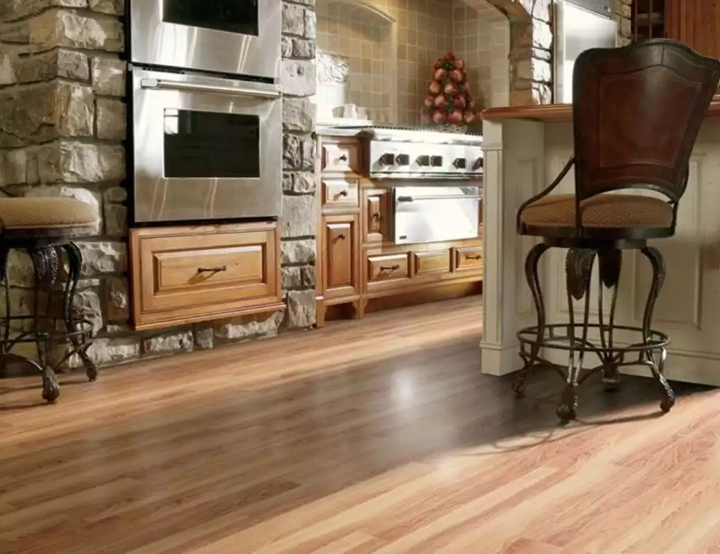 Laminate that looks like wood flooring is popular.