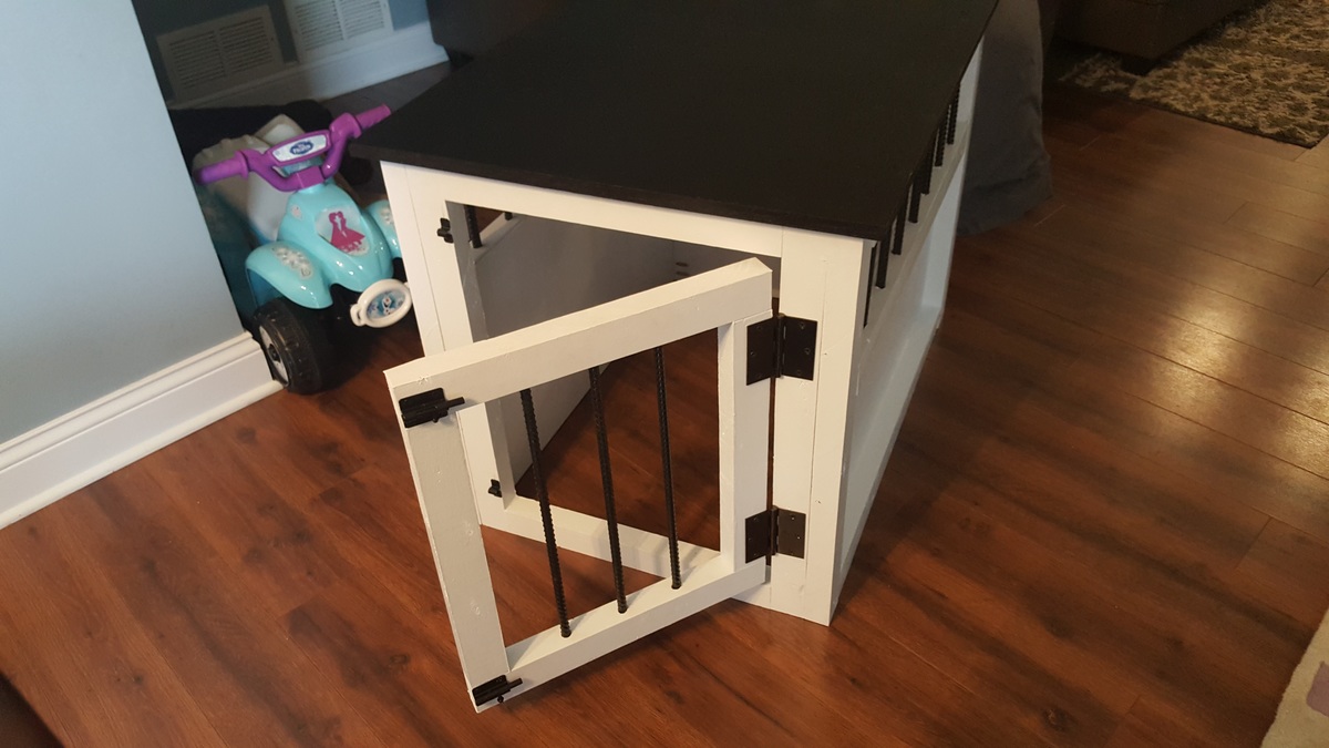 Large Wood Pet Kennel End Table