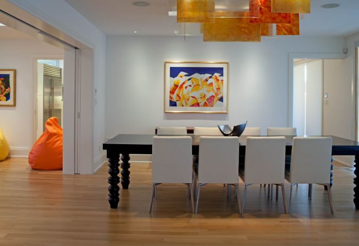 Large black dining table