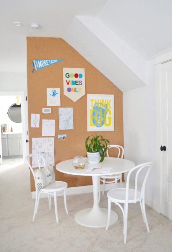Large floor to ceiling cork board
