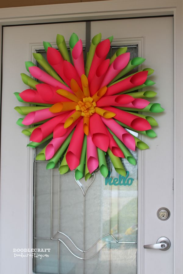 Large paper wreath for front door