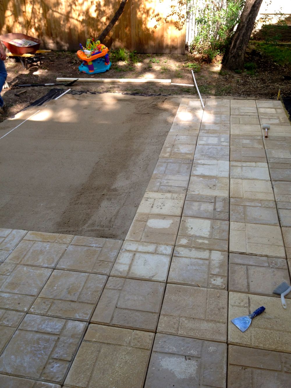 Large patio concrete bricks DIY