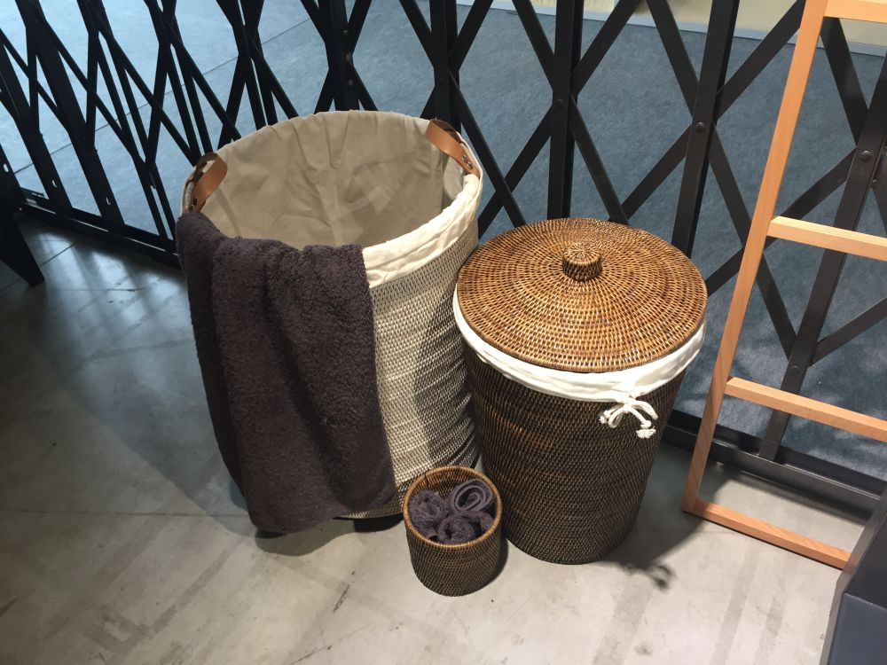 Laundry or Room storage with wicker baskets