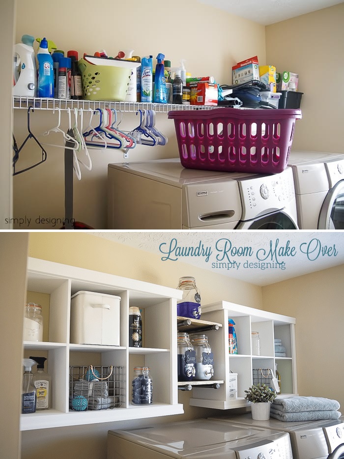 Laundry room storage spaces with ikea