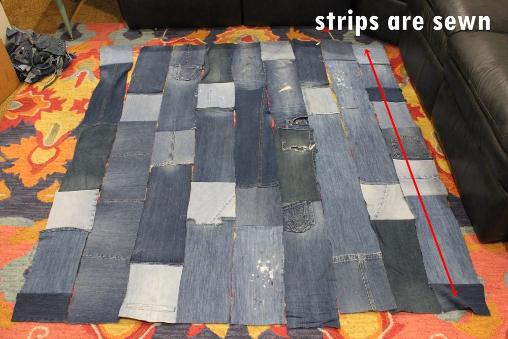 Lay each strip down