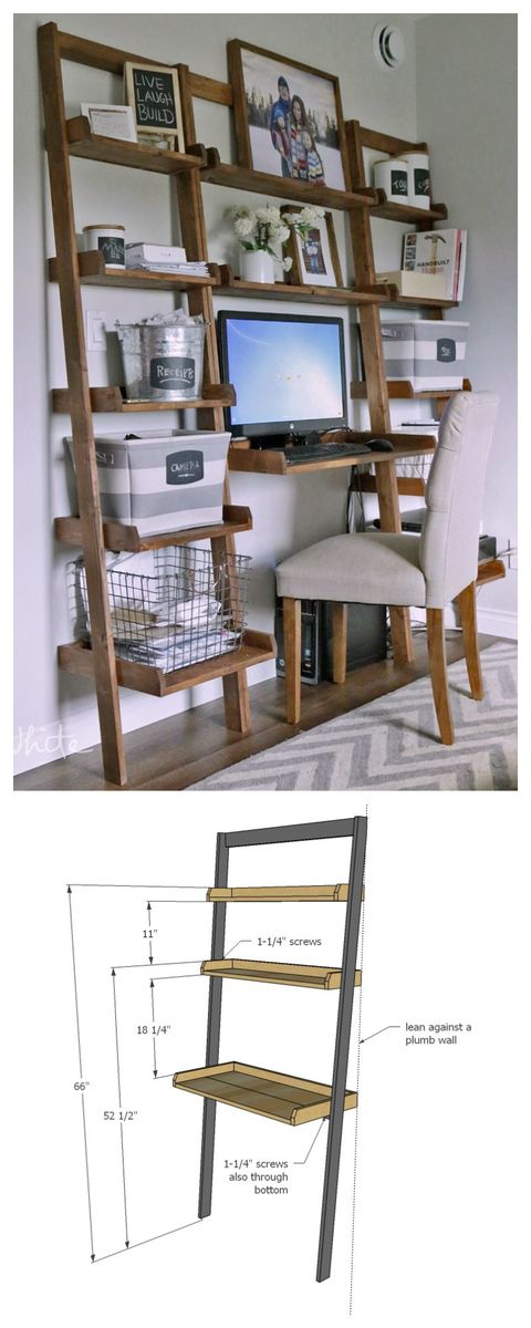 Leaning Wall Ladder Desk