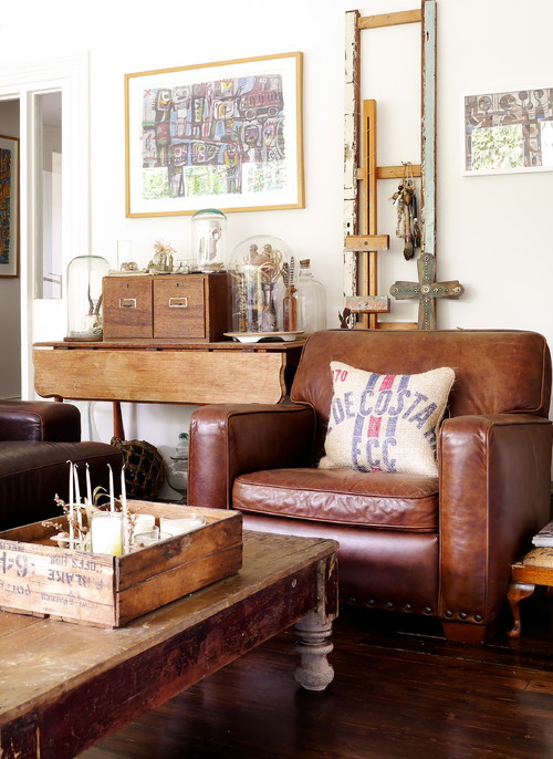 Leather accent chair