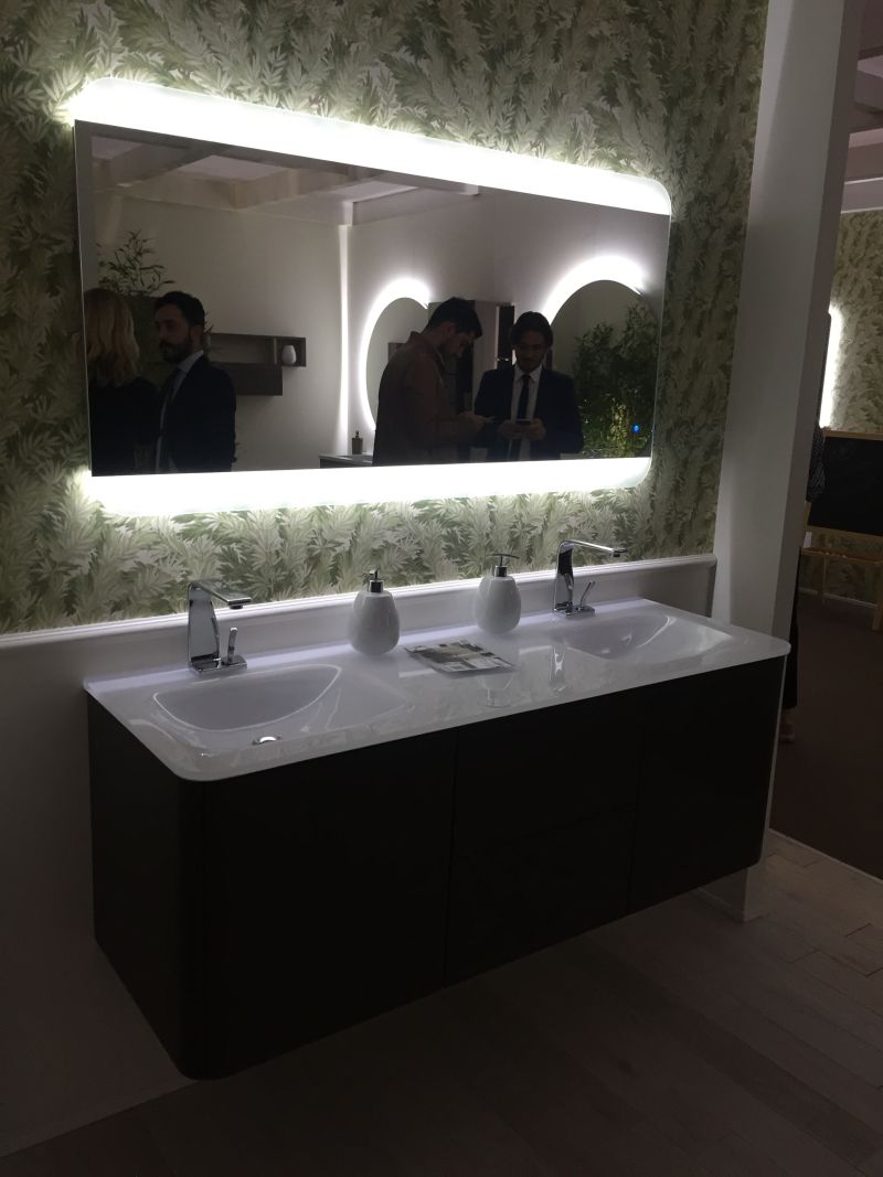 Led light mirror and floating vanity