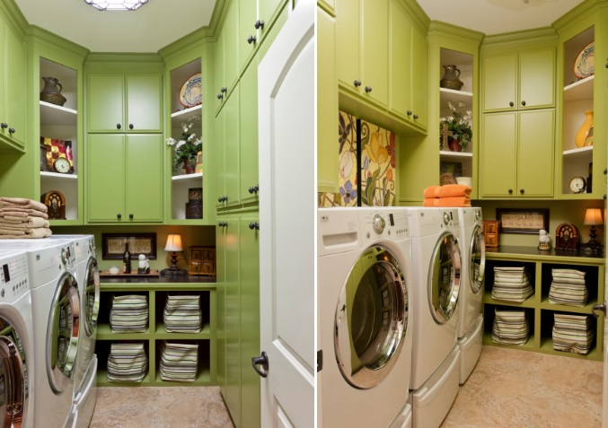 Lime laundry room design