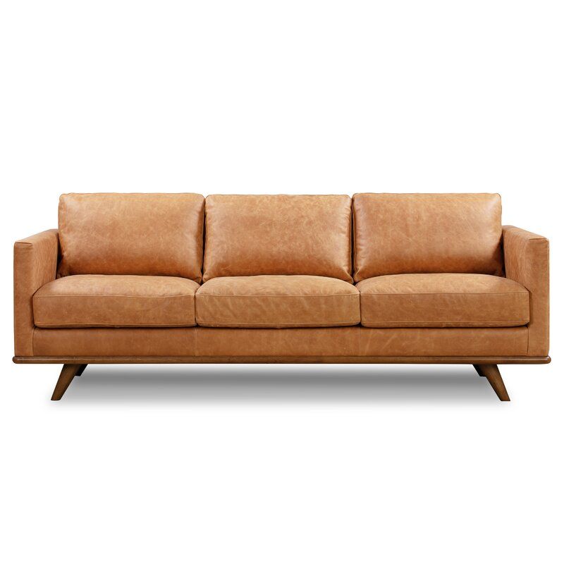 Lisson Genuine Leather Square Arms Sofa