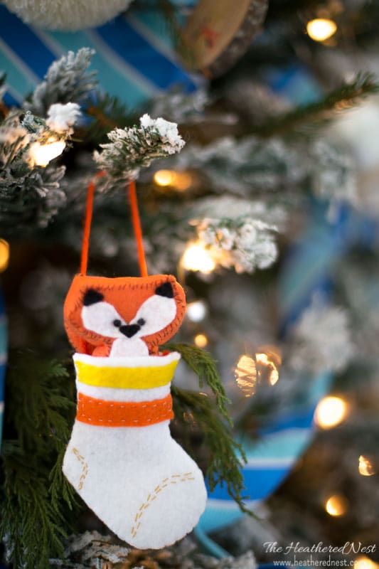 Little Fox felt Christmas Tree Ornament