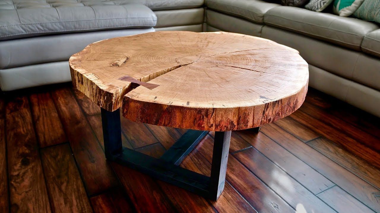 Live Edge Coffee Table How To Flatten A Live Edge Slab Woodworking