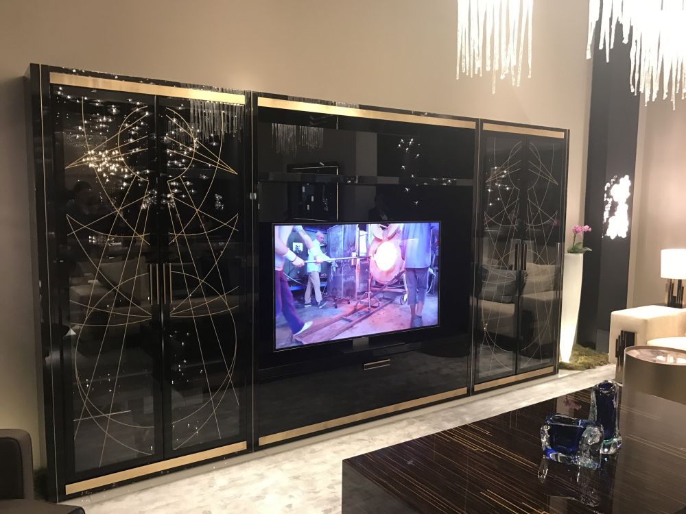 Living room wall unit with a built in tv