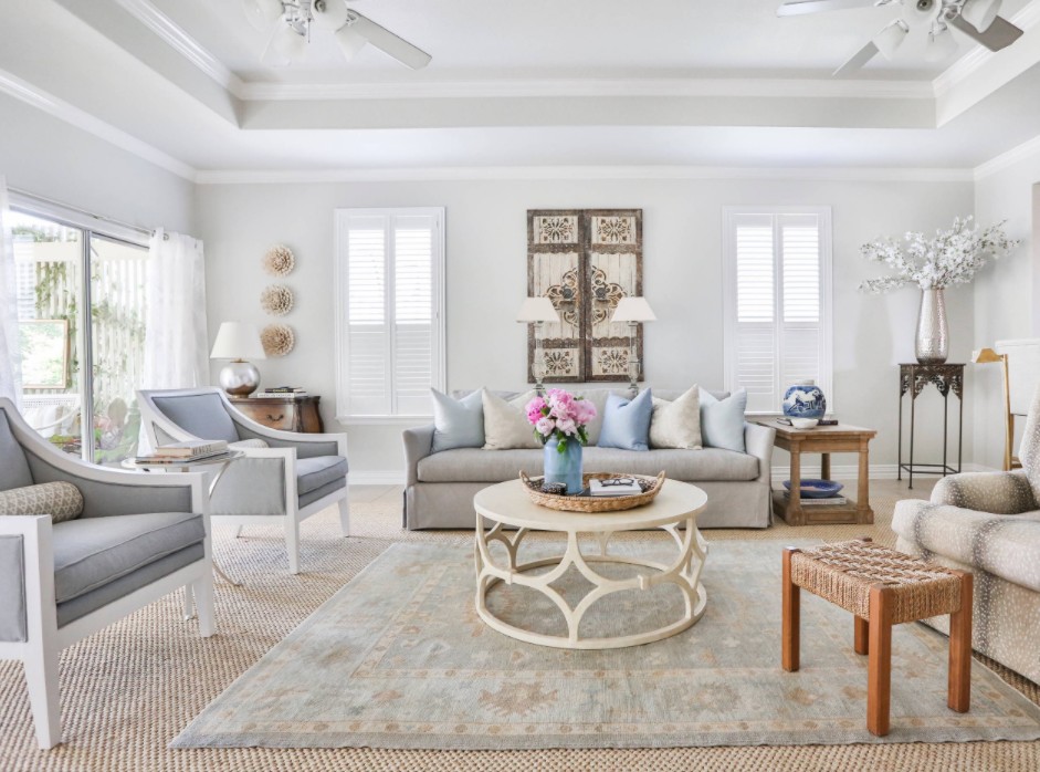 Living room with gray accents