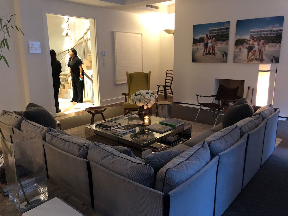 Oversized family photos are great for personalizing a room.