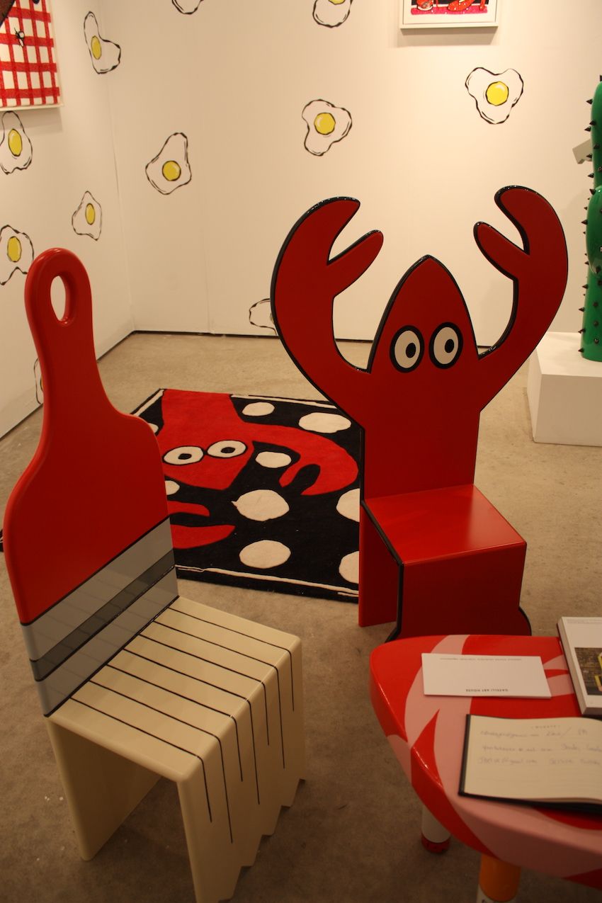 Lobster and paintbrush chairs