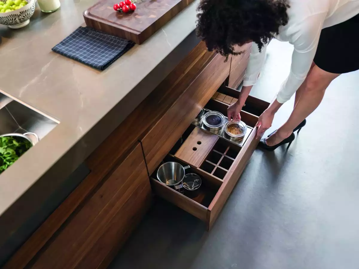 Lower drawer modern organization for Kitchen