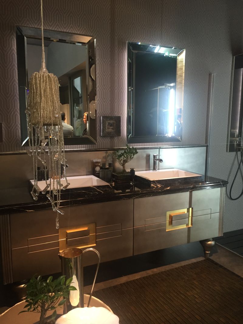 Luxury double sink vanity with mirrors