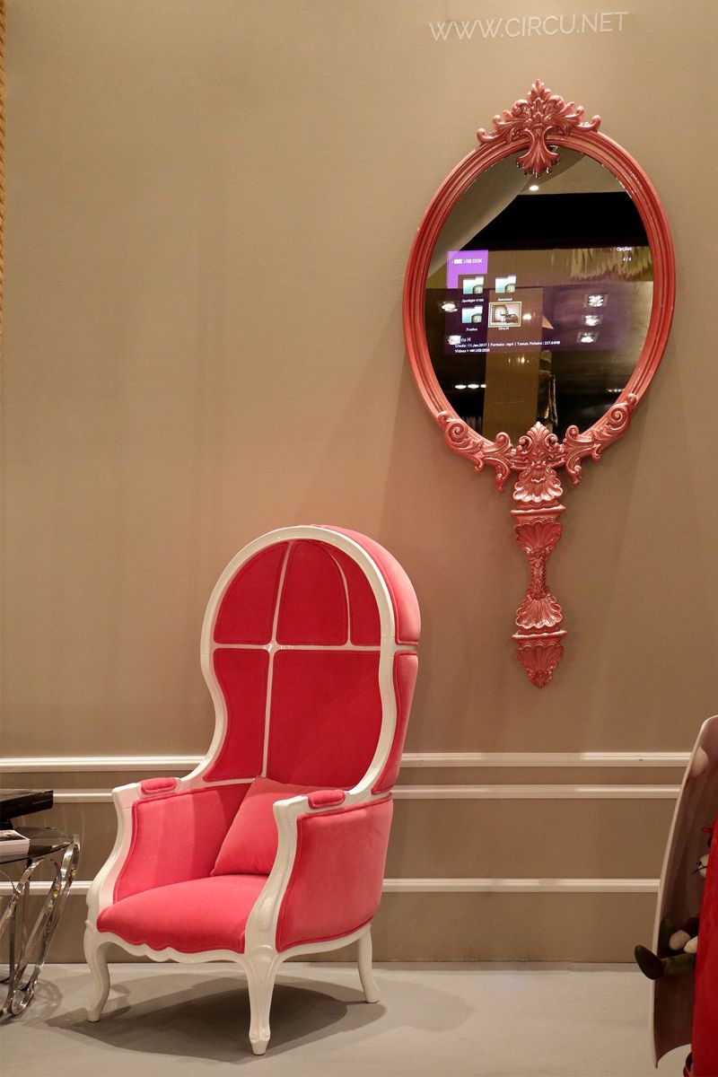 Magical mirror and pink chair