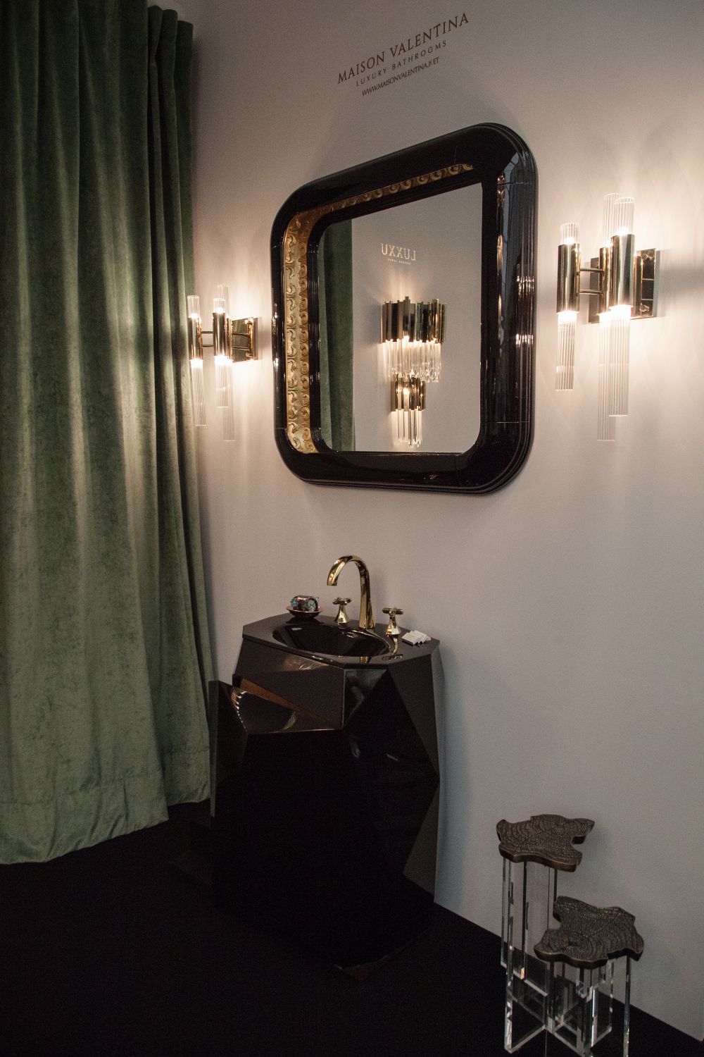 Maison Valentina Bathroom Collection in Black with Gold