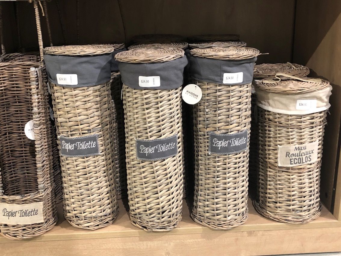 All the collections include pieces with graphic accents and plenty of baskets.