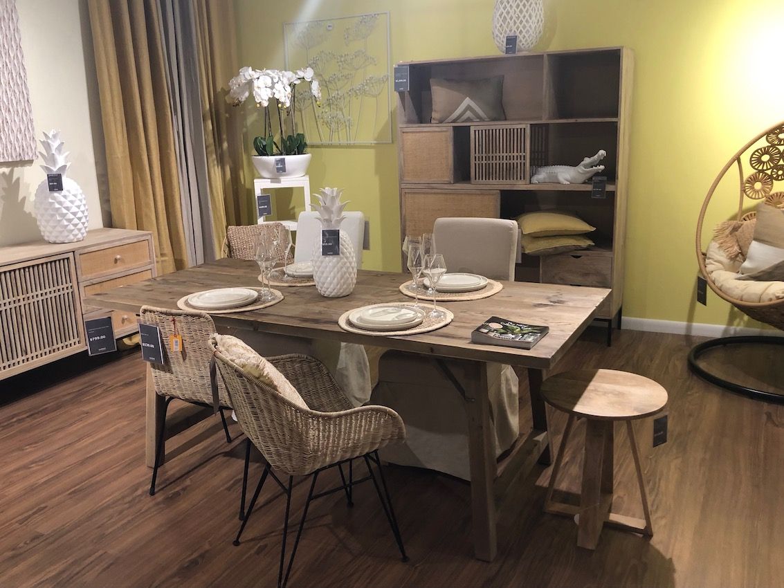 Dining sets are versatile and comfortable, never stuffy or pretentious.